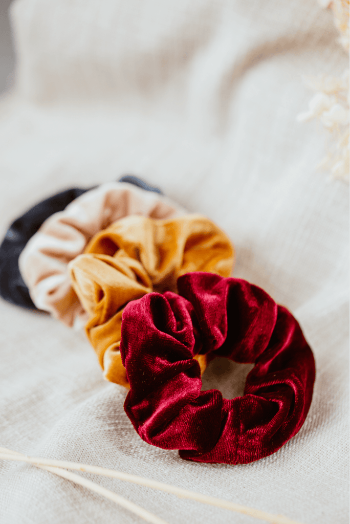 Velvet Scrunchie with Zipper - Pouchie